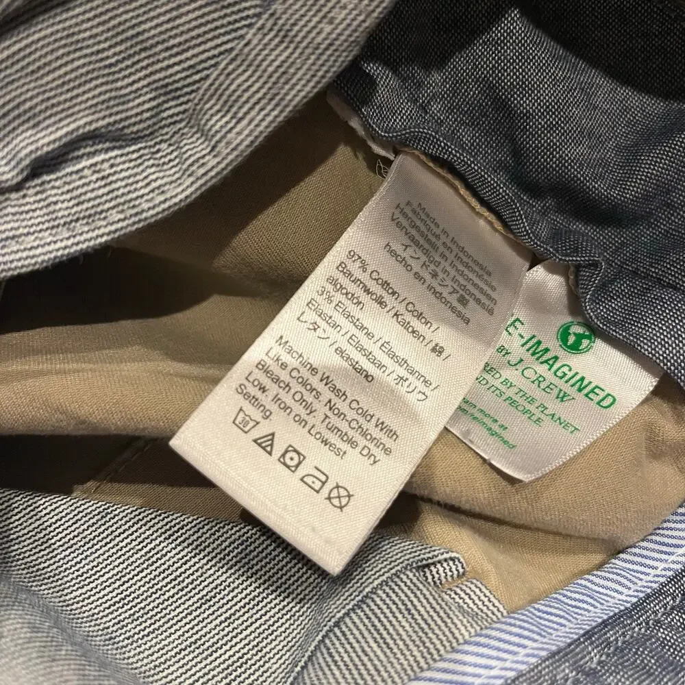 J Crew 484 Slim Flex Chino Pant Mens 32x32 Khaki Preppy Classic Casual Academia
